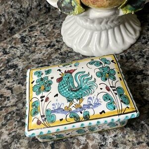 Vintage Grazia Deruta Italian Ceramic Trinket Box